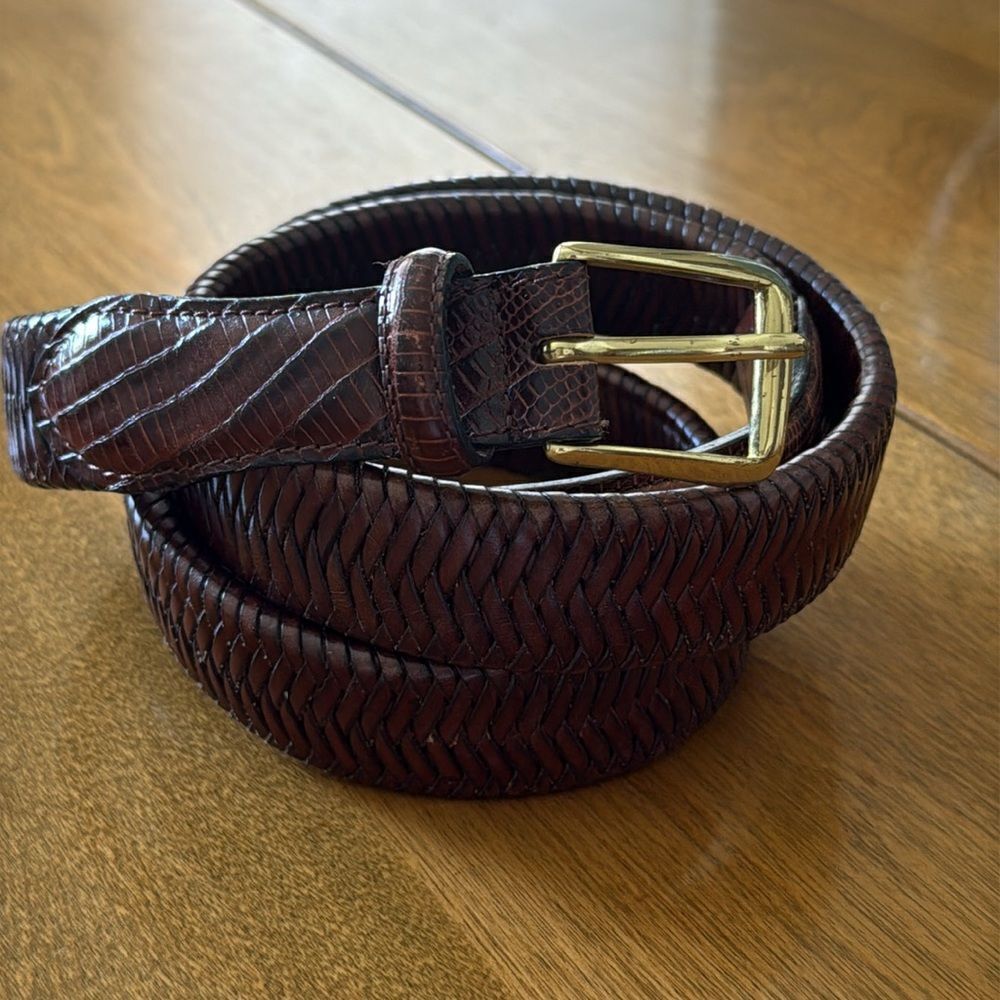 Bill Adler Studio leather woven belt